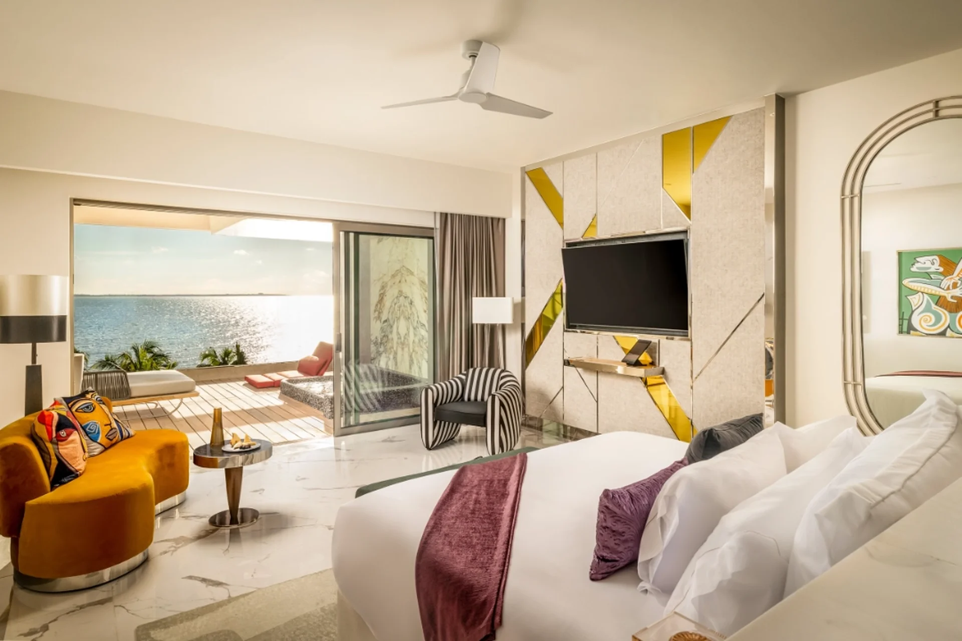 Ocean-view suite at Hotel Mousai Cancun