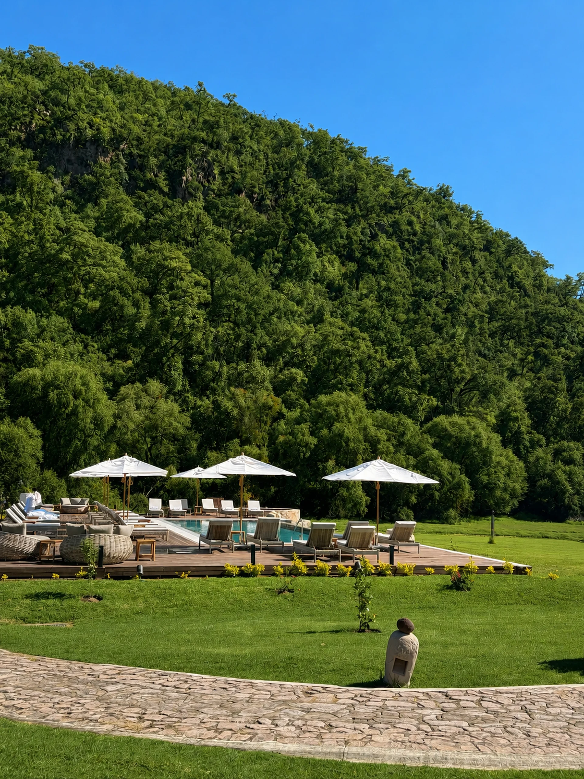 Sierra Lago Resort & Spa - Adults-only pool framed by gardens and the forested hillside