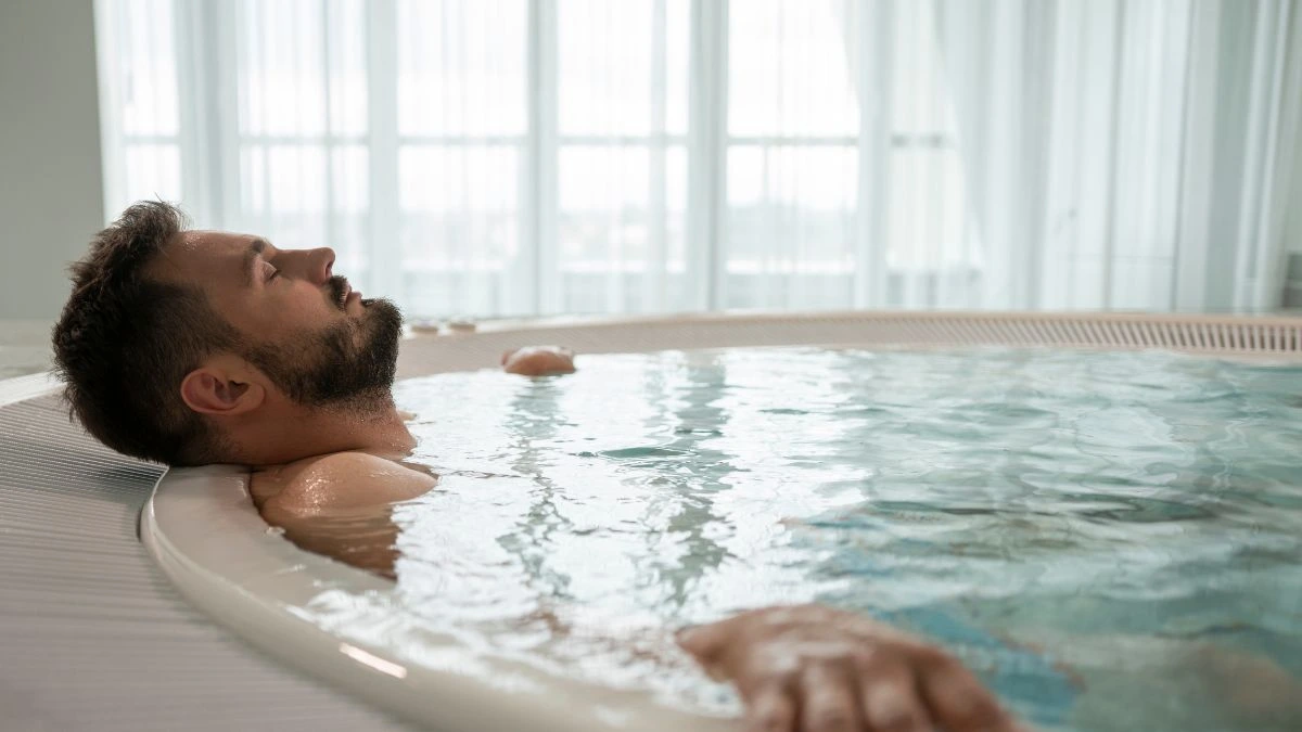 gentleman relaxed in a jacuzzi