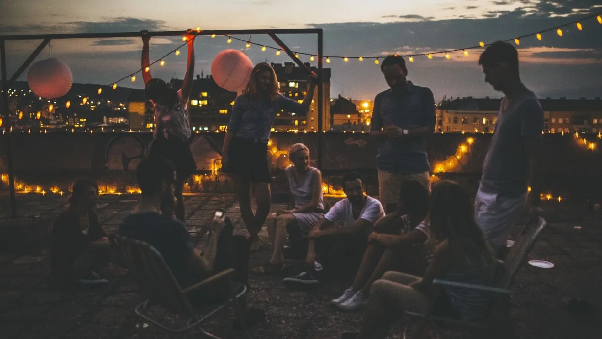 a group party in a rooftop