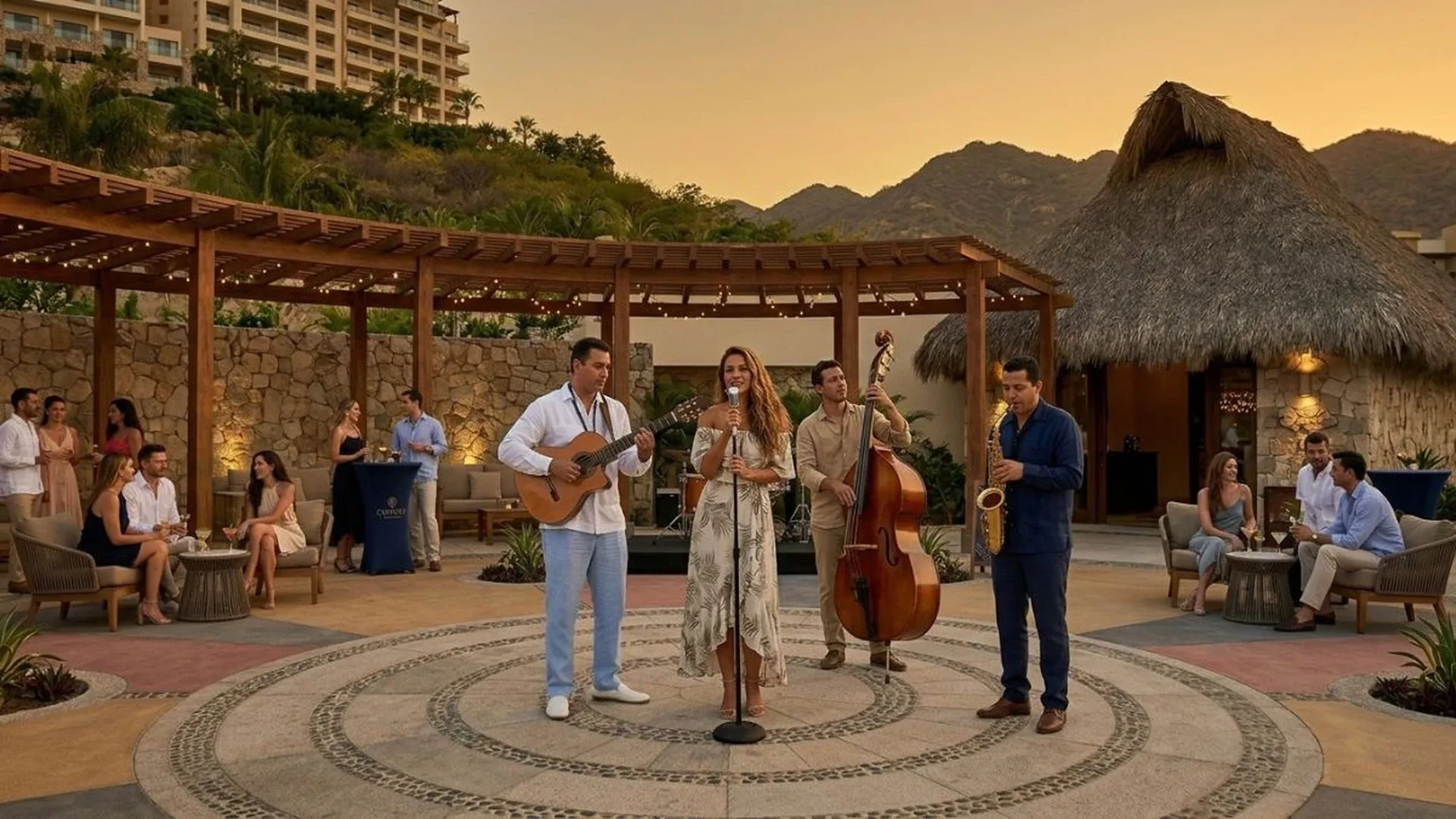 a group of four musicians playing soft music