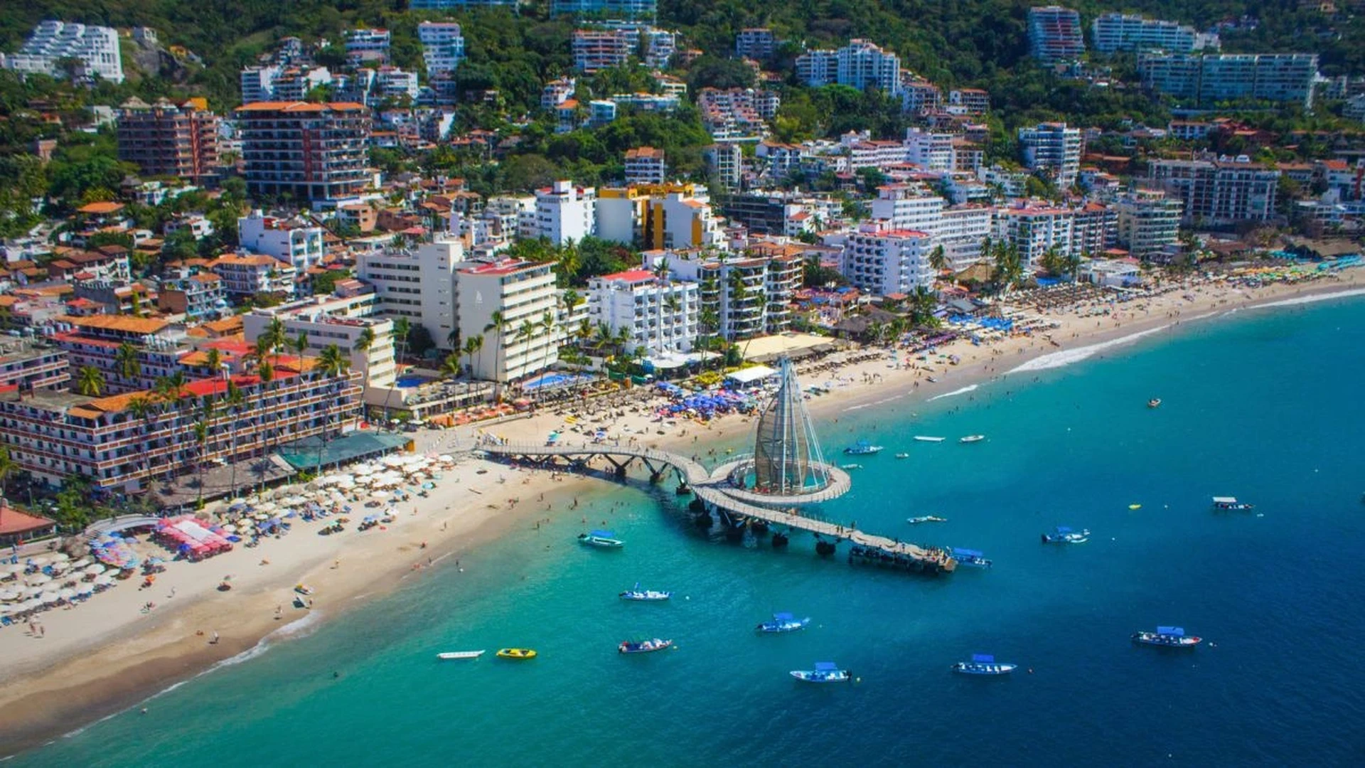 panoramic view of the bay in puerto vallarta