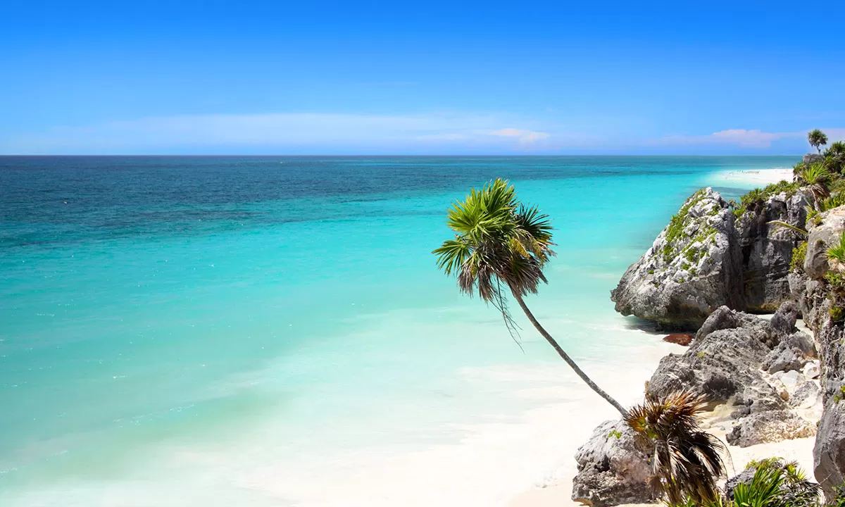 tulum-in-mexico-white-sand-beach-with-turquoise-water