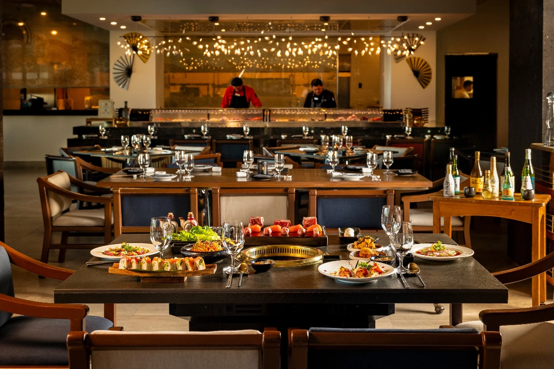 Experiencia en la mesa de fuego Shinpo Grill del restaurante Hiroshi en Garza Blanca Cancún