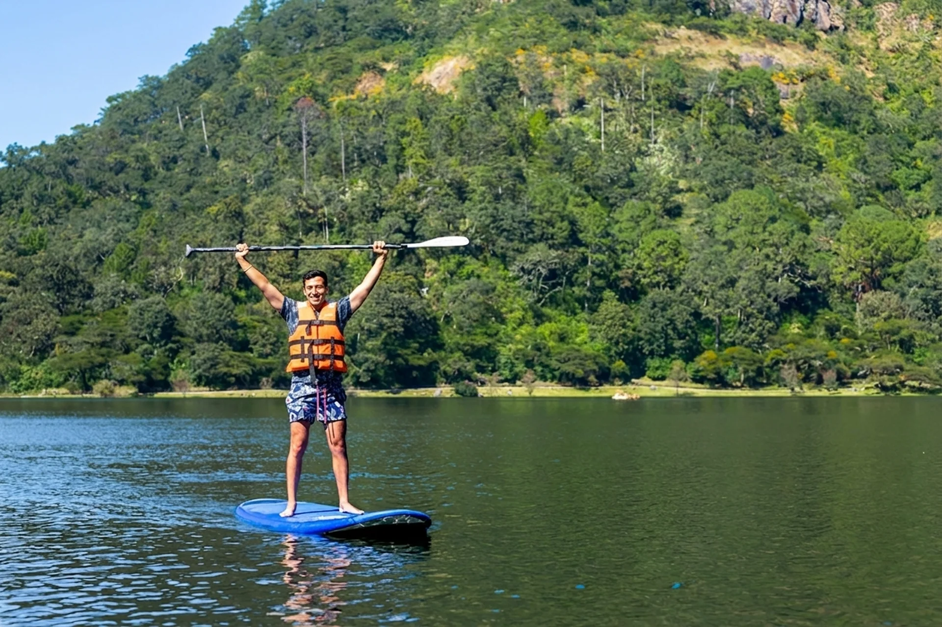 Paddleboarding on the lake
