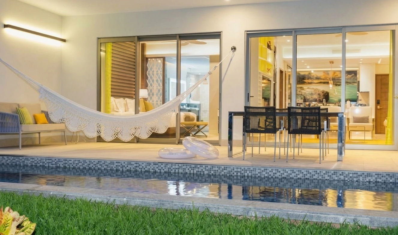 a view of a  swim up suite