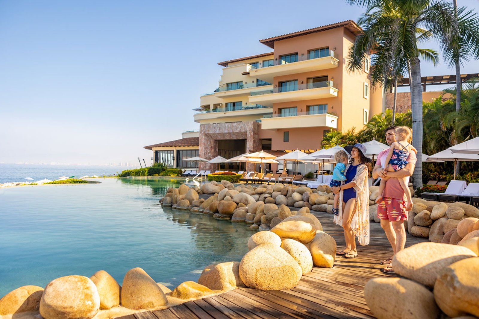 Family enjoying a sunny day at Garza Blanca