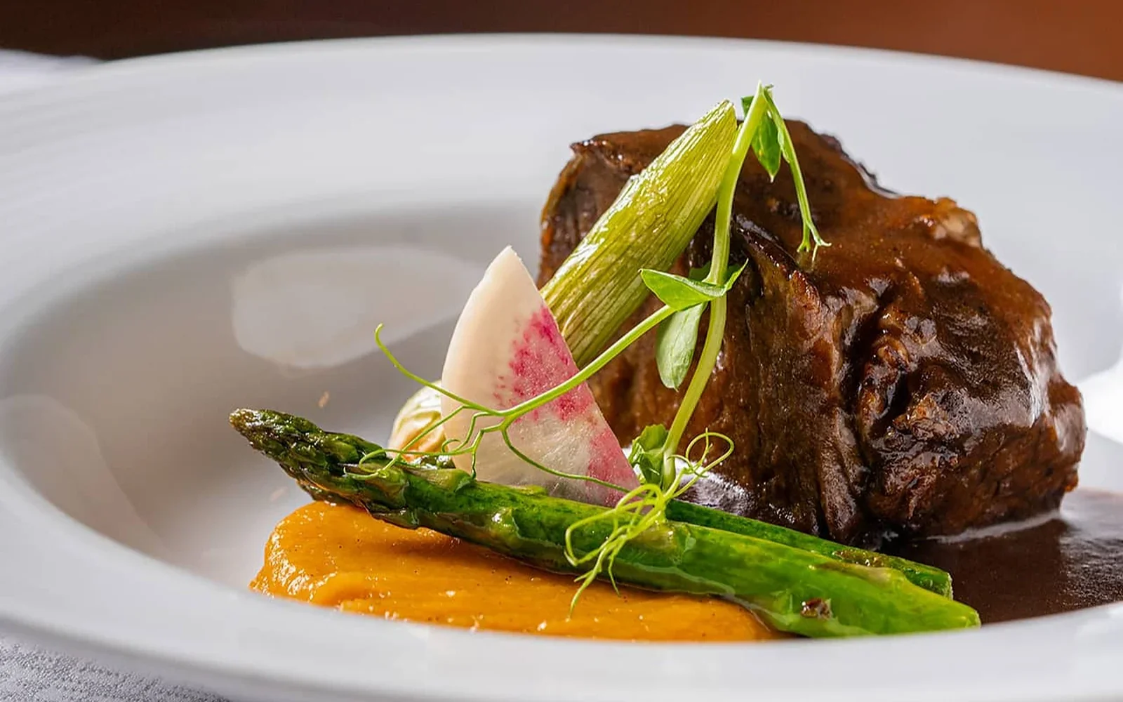 Gourmet dish served at Sierra Lago