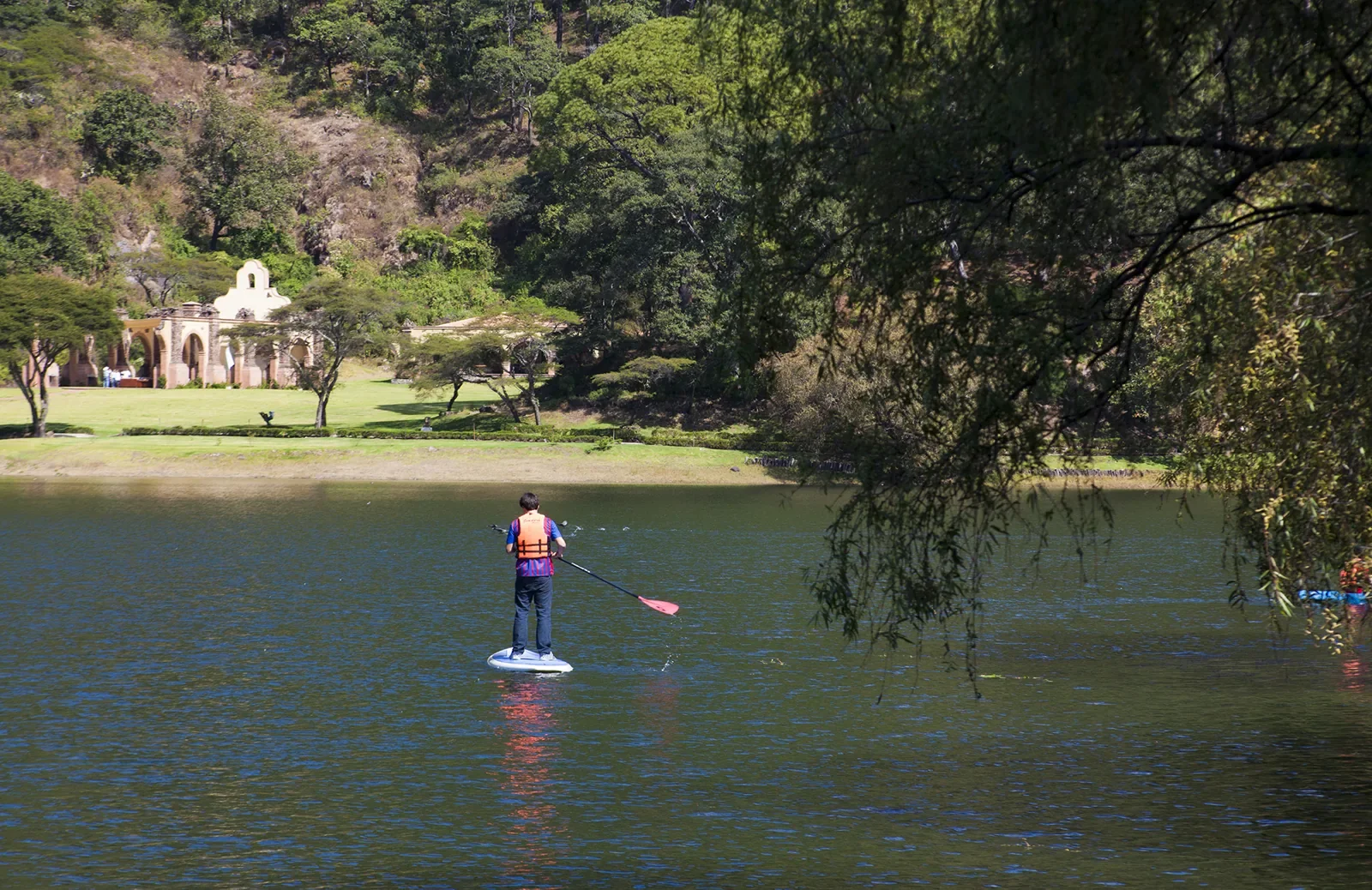 Paddleboarding on Juanacatlán Lake
