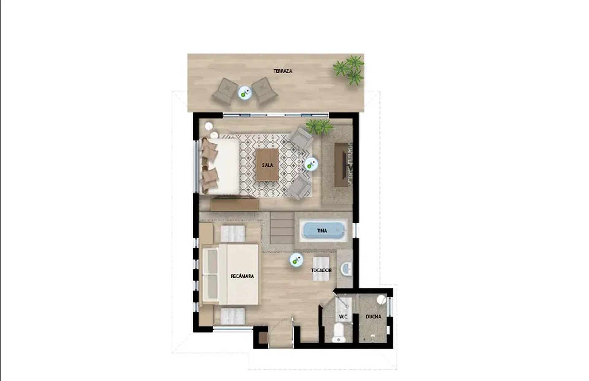 Ultra Cabana Suite floor plan, Sierra Lago Resort & Spa