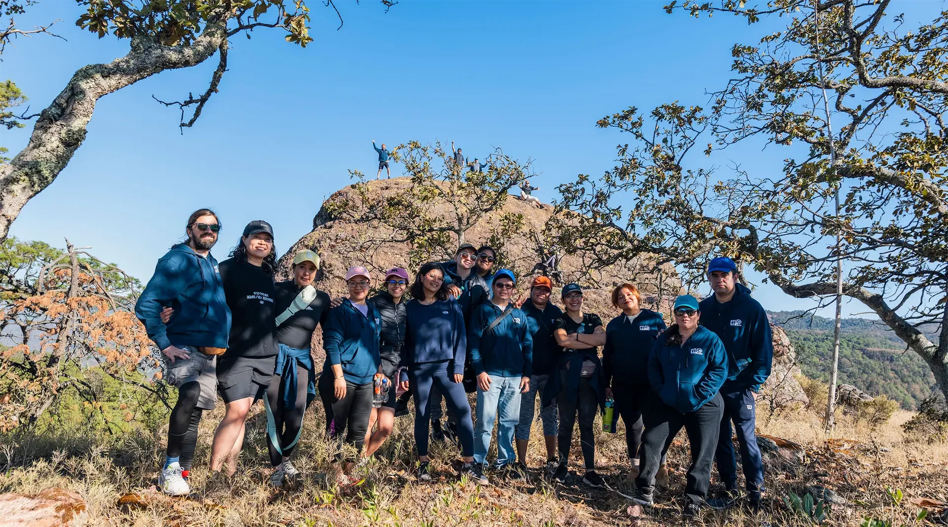 Corporate team on a mountain outing at Sierra Lago