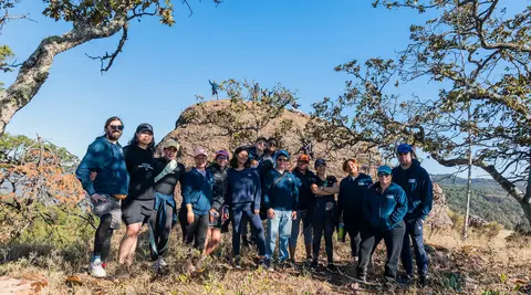 Corporate team on a mountain outing at Sierra Lago