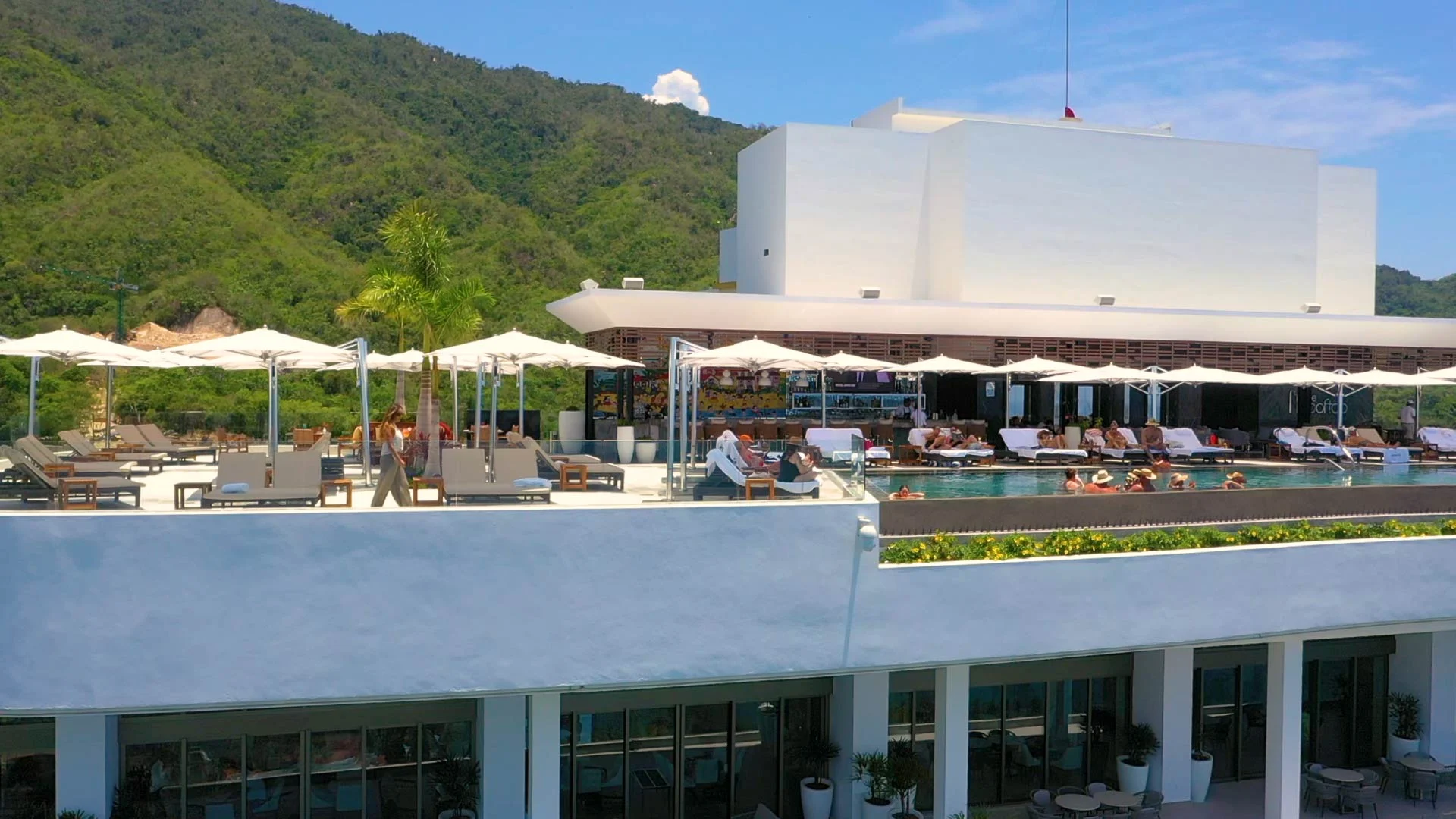 Rooftop pool and lounge at Garza Blanca Sanctuary, Puerto Vallarta