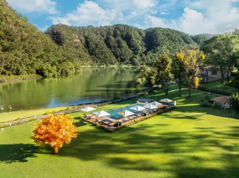 Sierra Lago Resort & Spa - Aerial view of the adults-only pool next to Lake Juanacatlan