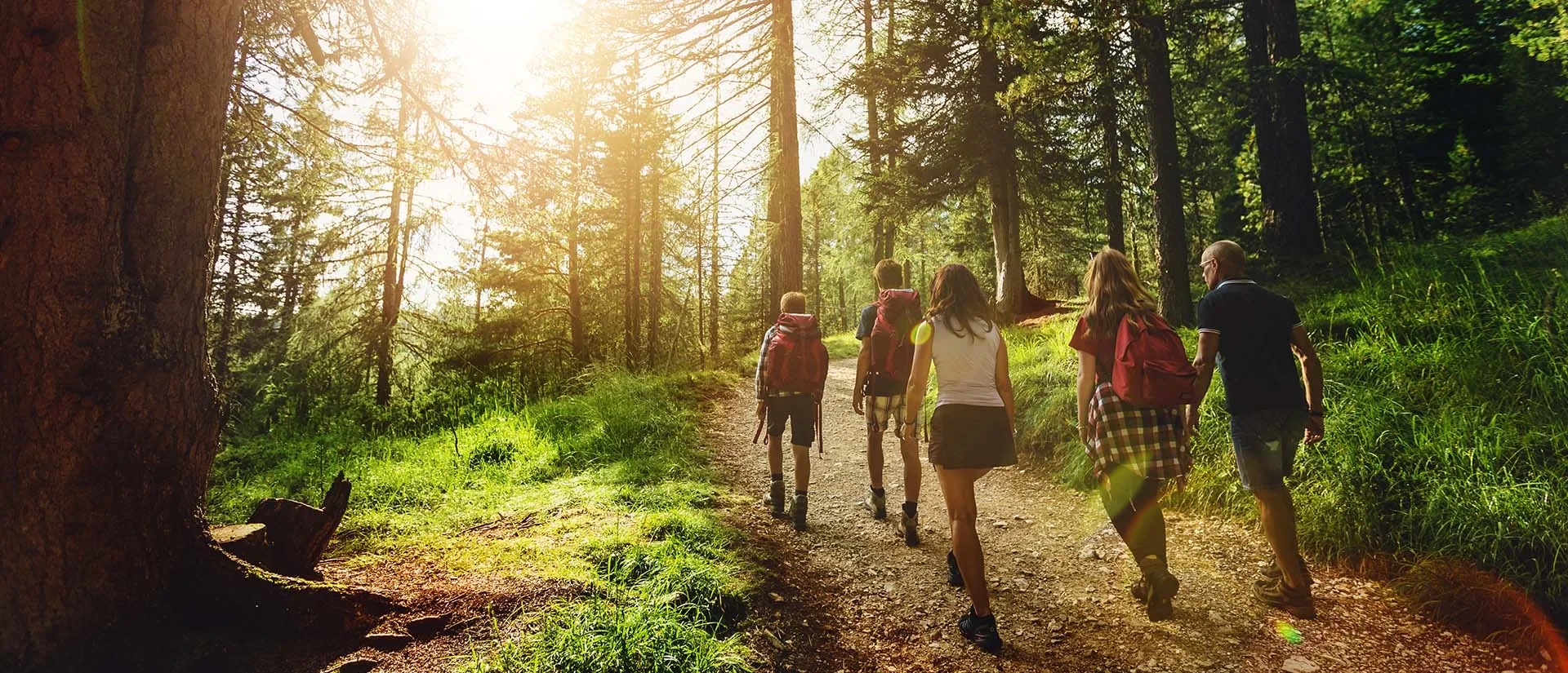 Students hiking through the forest at Sierra Lago in Mascota, Jalisco