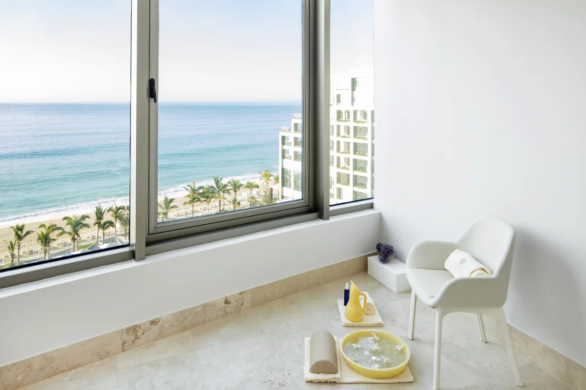 Spa Imagine treatment cabin with ocean views at Garza Blanca Los Cabos