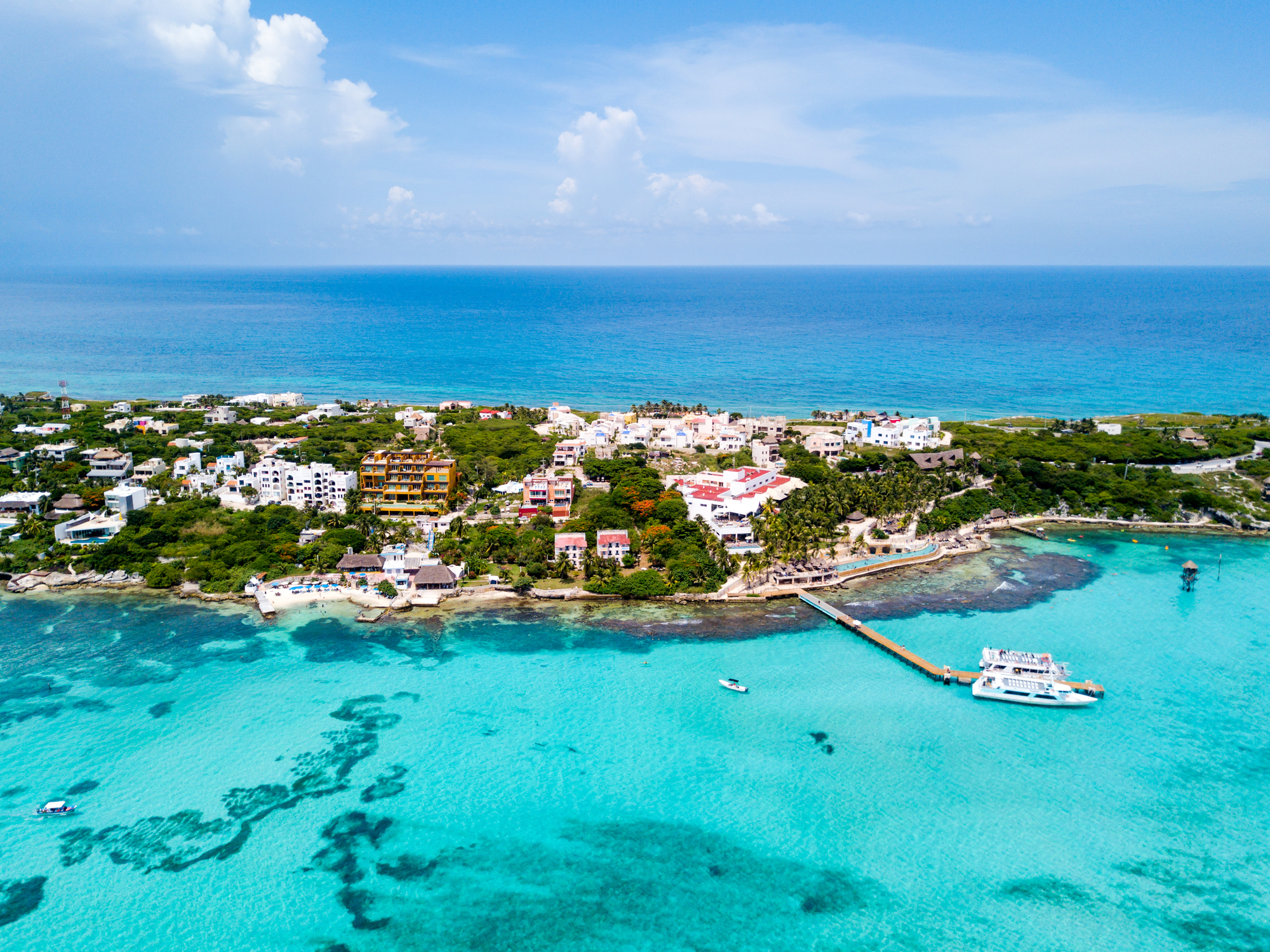 aerial view of Isla mujeres cancun