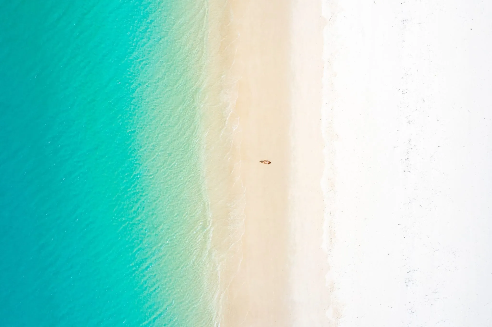 woman-lying-on-white-sand-beach-with-turquoise-waters-in-cancun