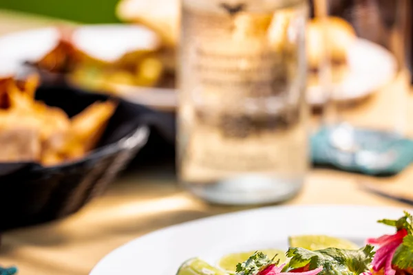 Sierra Lago Resort & Spa - Vertical view of a Mexican dish with pickled onion and lime at La Capilla