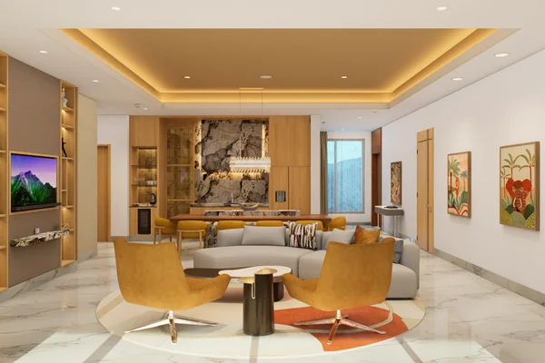 Living area in the Sanctuary Three Bedroom Grand Penthouse with ocean and mountain views