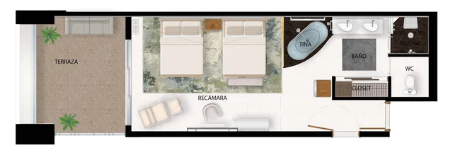Garza Blanca los Cabos Junior Suite Floor Plan