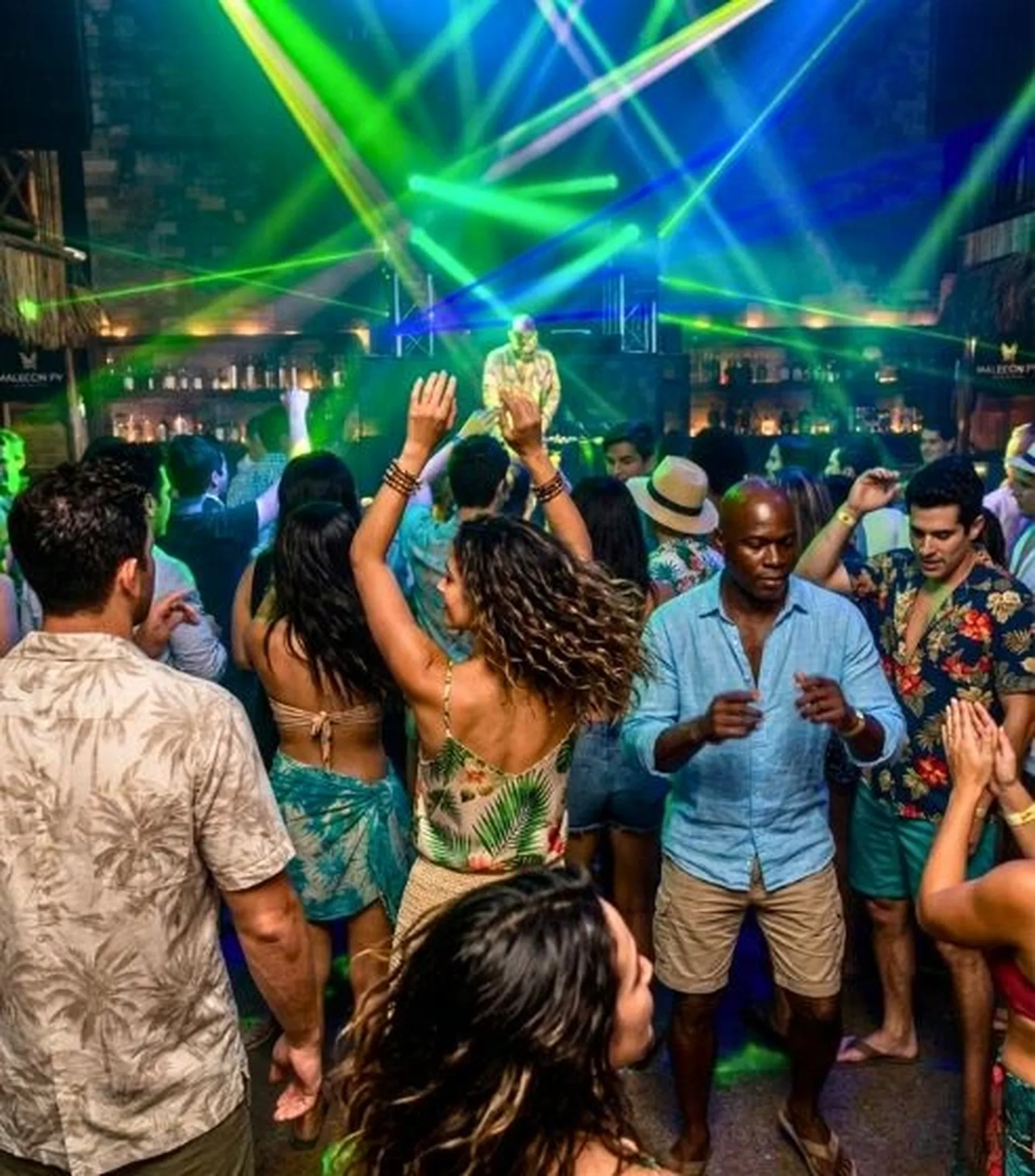 techno party in a night club