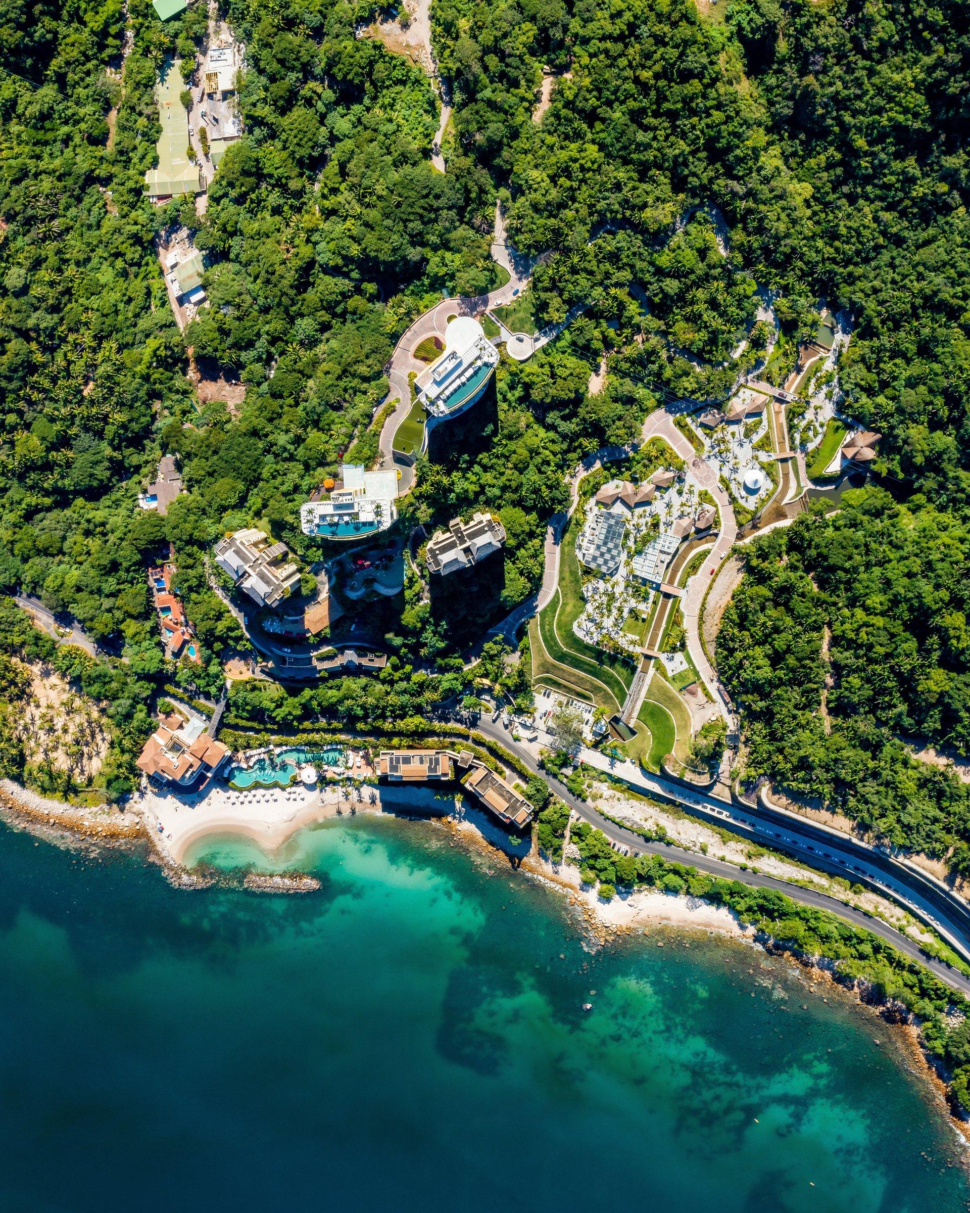 panoramic aerial photo of garza blanca vallarta