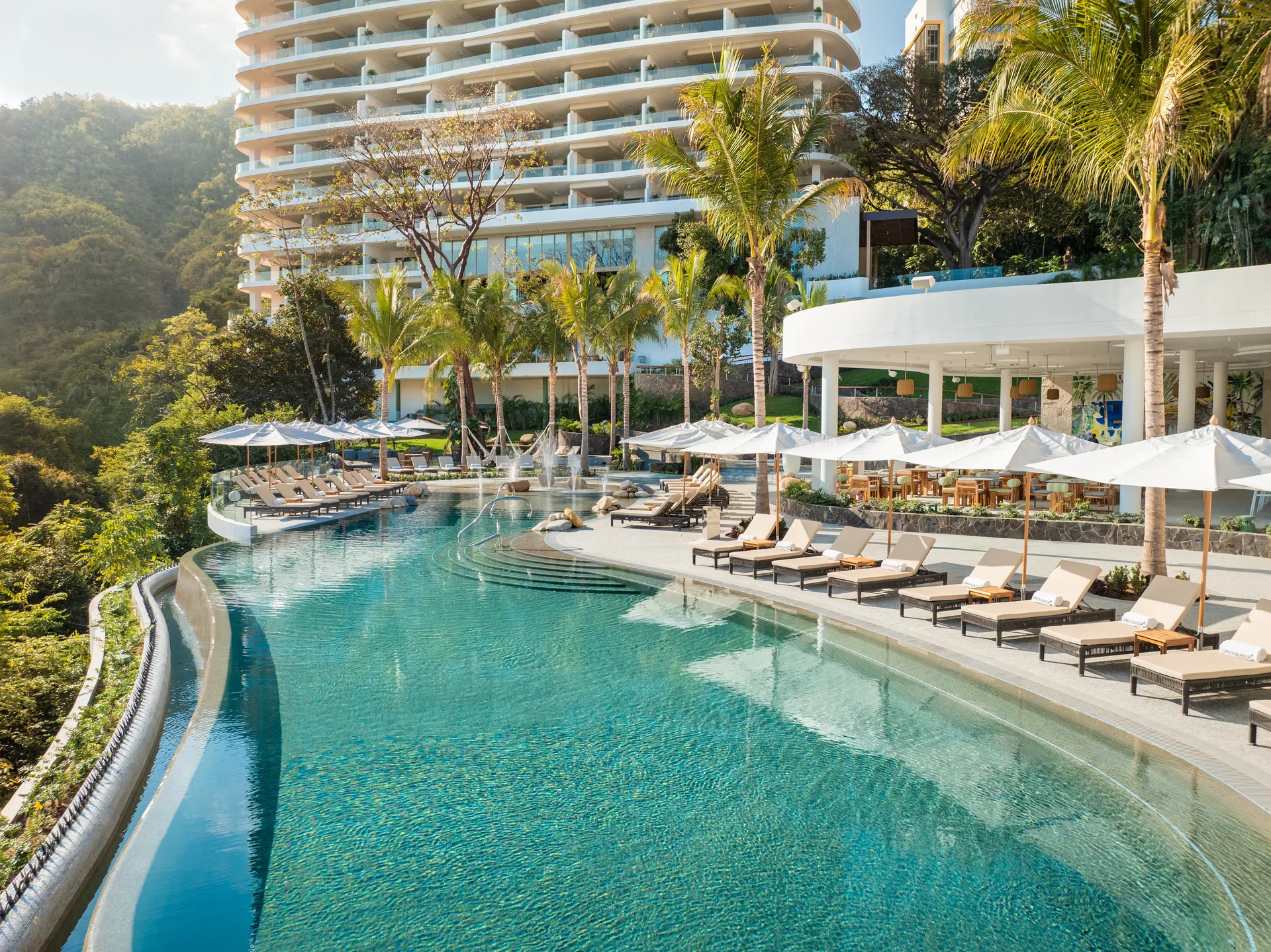 River-side pool at Garza Blanca Sanctuary Puerto Vallarta