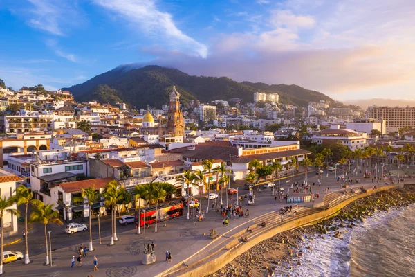 Vibrant-Sunset-Colors-at-Puerto-Vallarta-Malecon