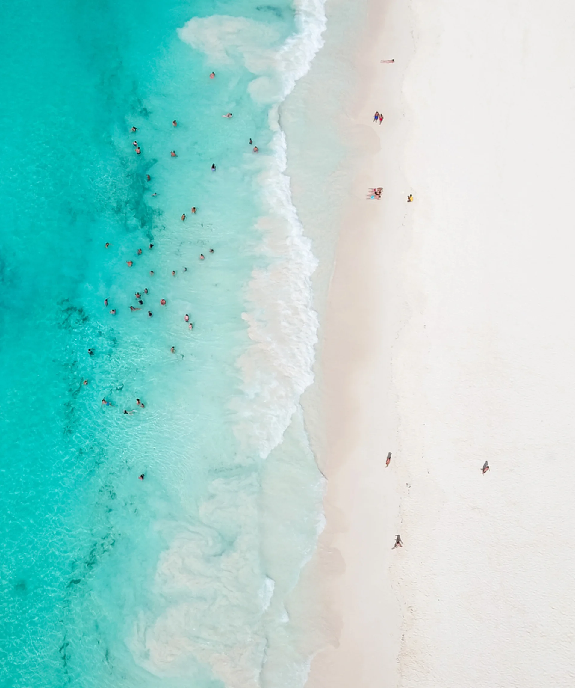 incredible view of the white sandy beach