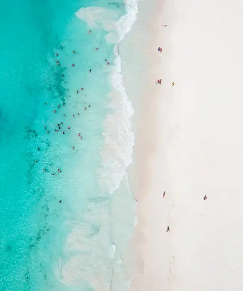 incredible view of the white sandy beach