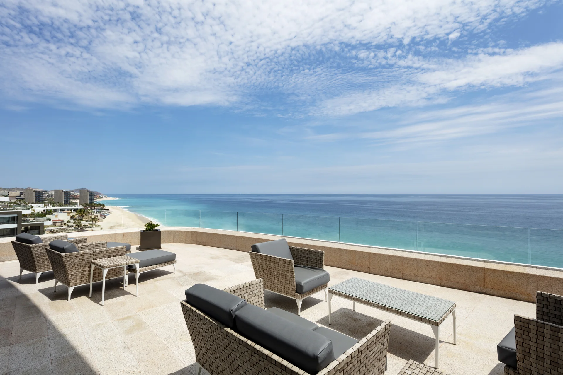 four bedroom penthouse terrace at garza blanca los cabos