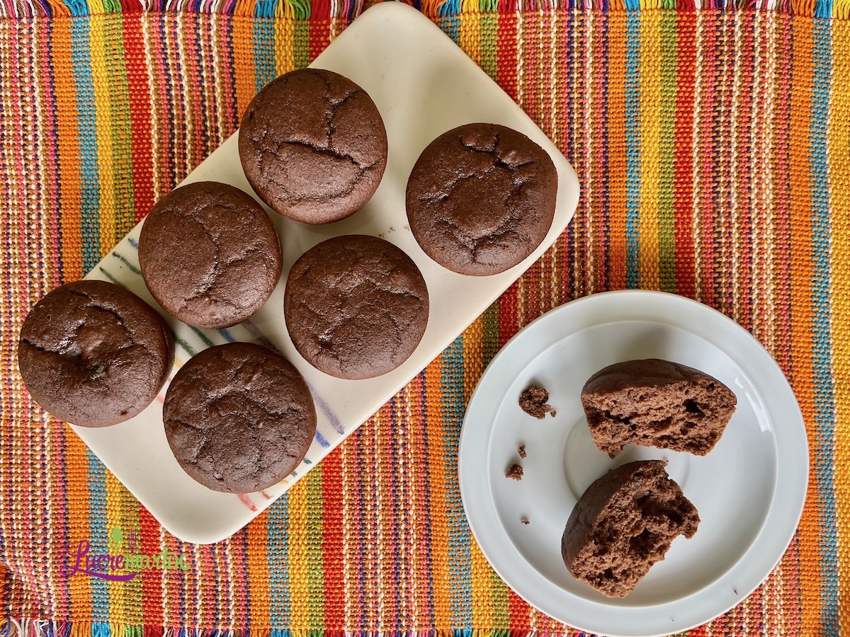 Muffins húmedos de chocolate  