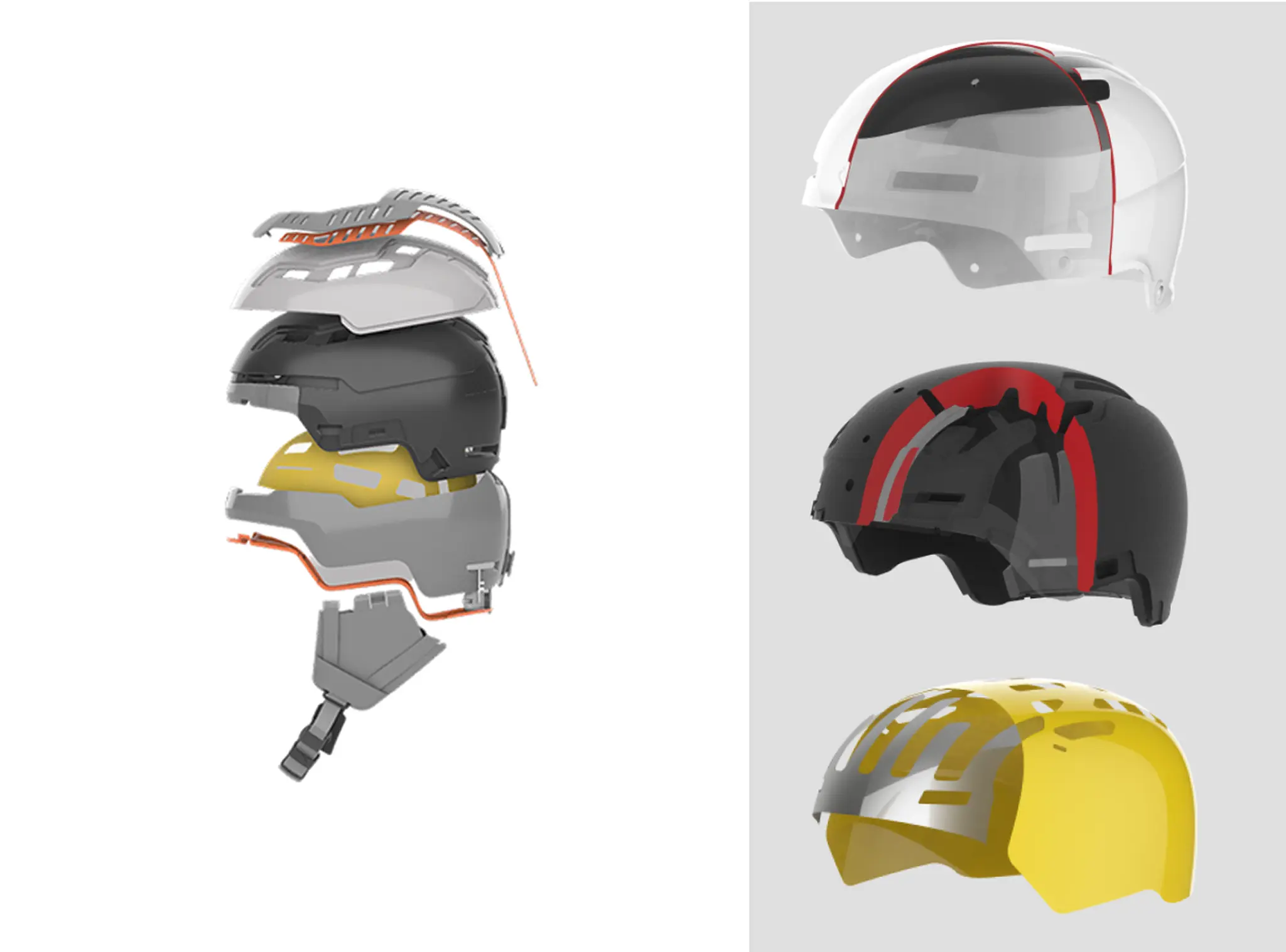 Picture of helmet in parts