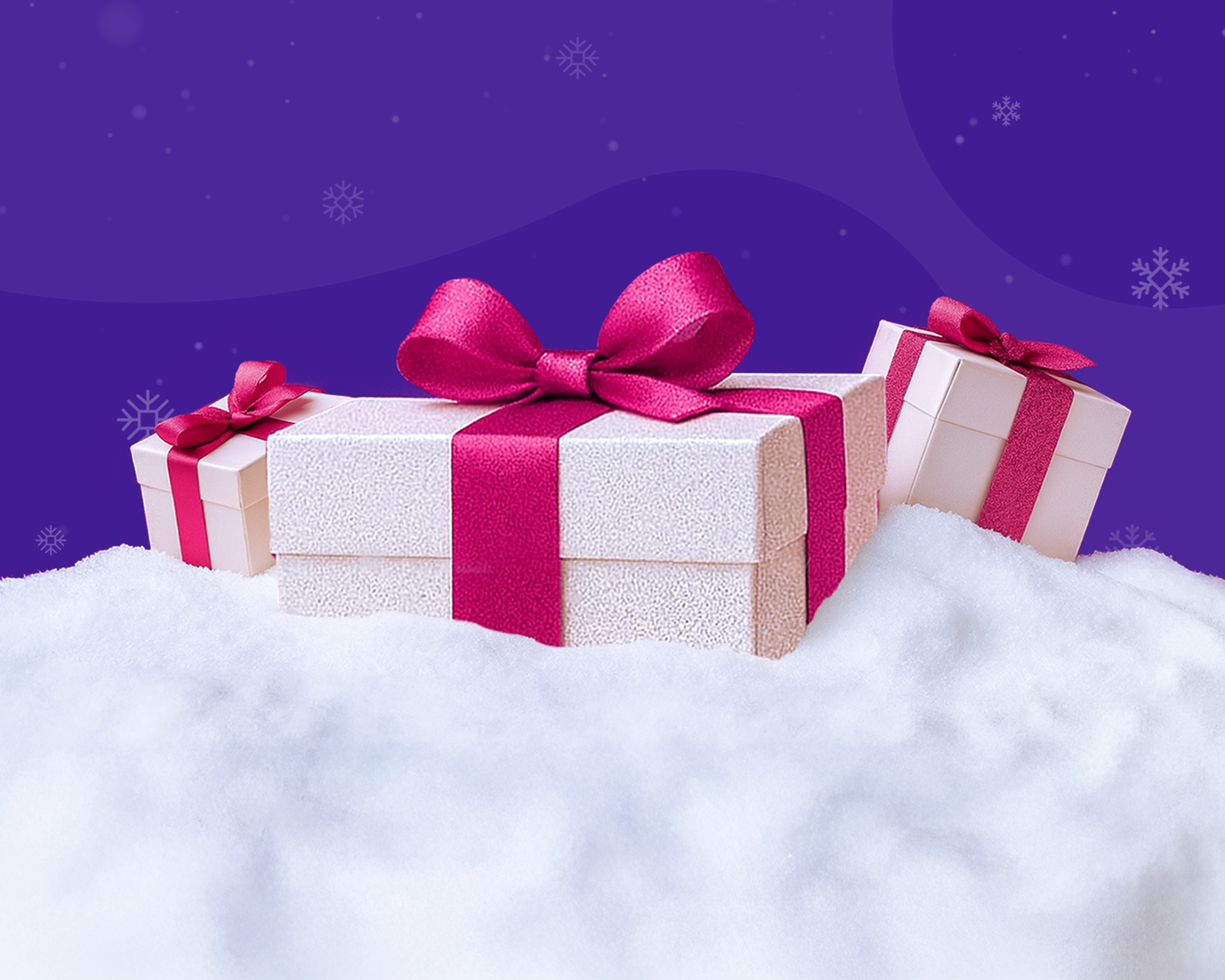 prekvapenia k baliku Easy Kids prazdna zatvorena krabica na bielom snehu