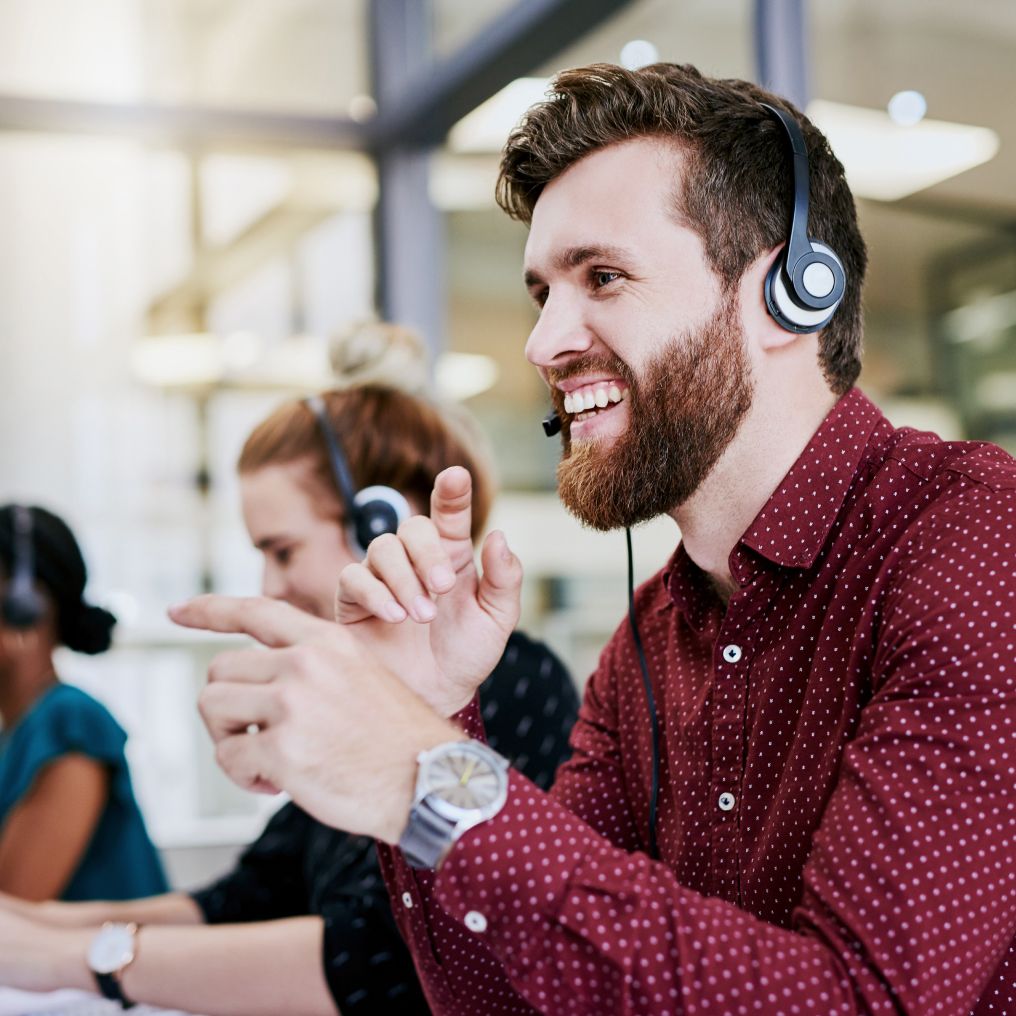 A happy customer success executive