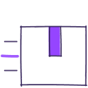 Illustration of a box moving quickly.