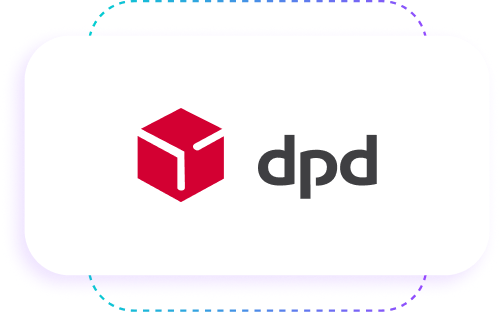 Logo of DPD featuring a red cube design next to the lowercase "dpd" text.
