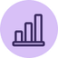 Purple circle with a dark purple bar chart icon showing three ascending vertical bars.