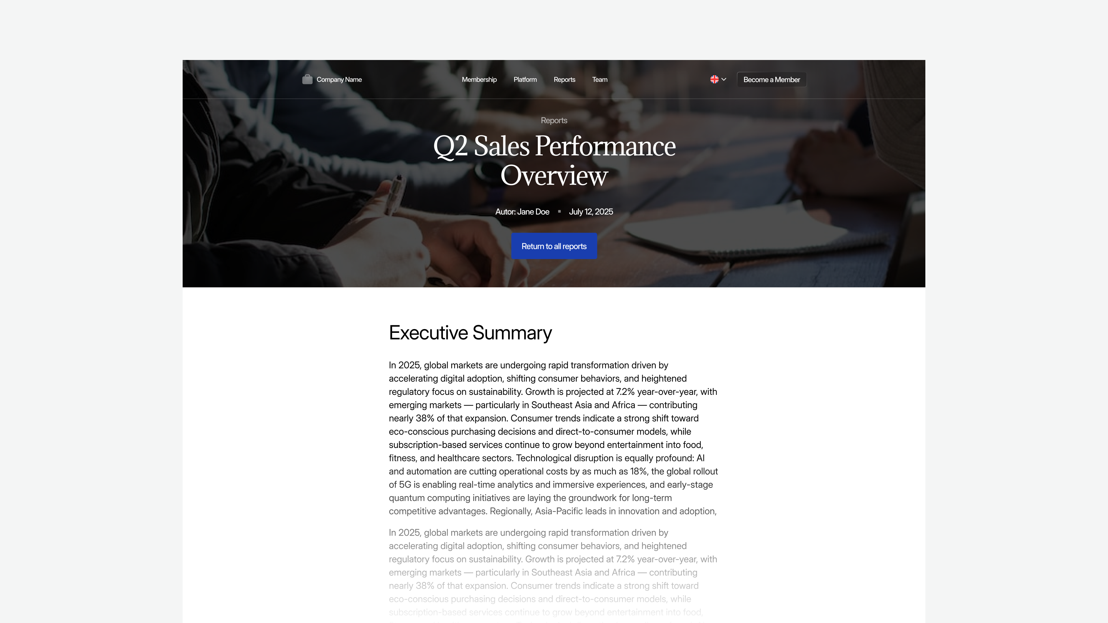 Financial Template Preview