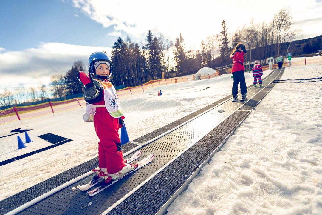 Kind, Skifahren, Lift