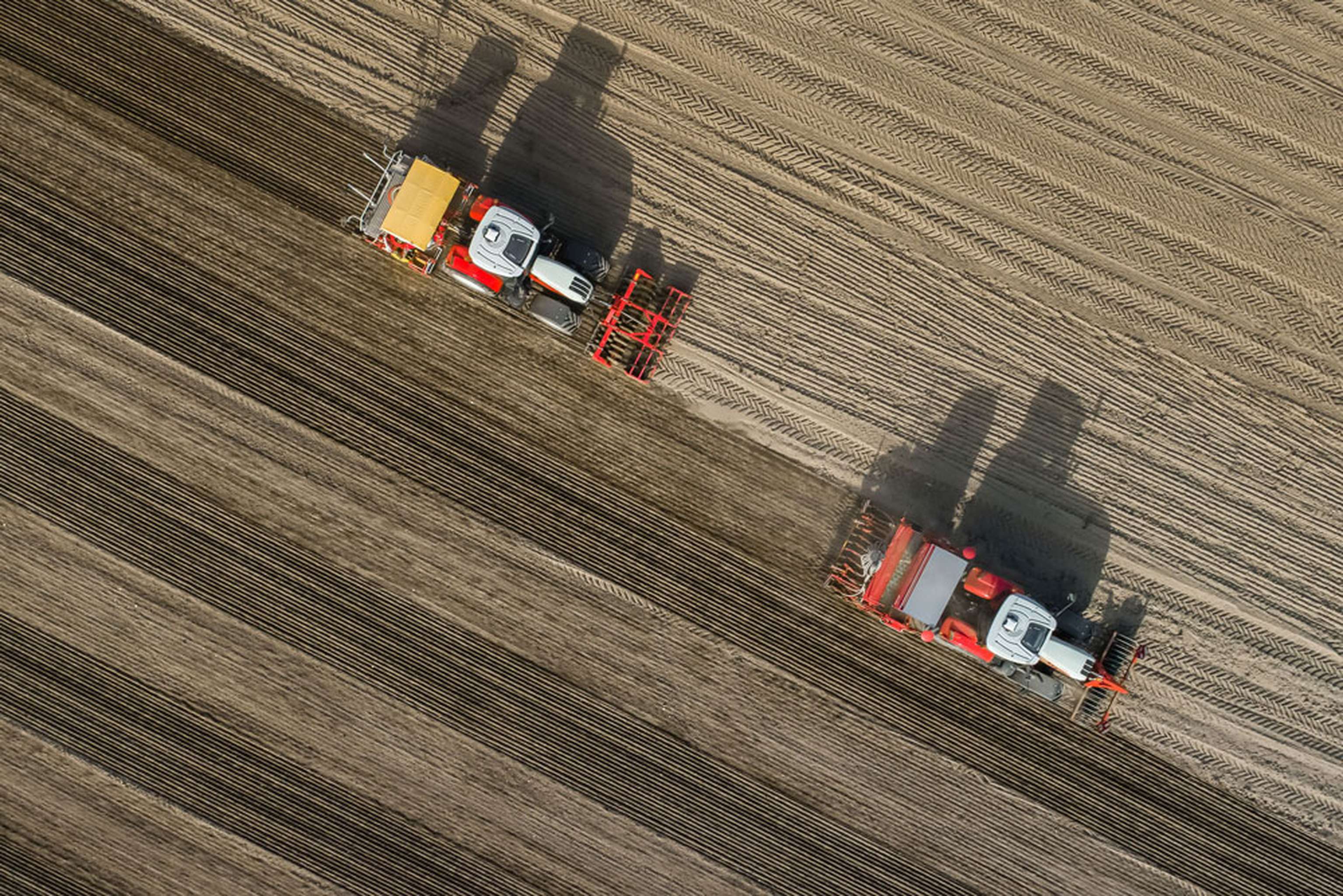Steytraktoren Vogelperspektive