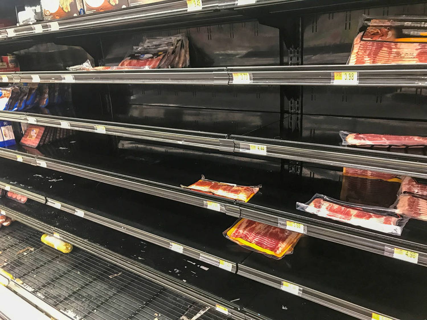Kein Bacon mehr in den US-Supermärkten, bei den Farmen stauen sich dagegen die Tiere in den Ställen.