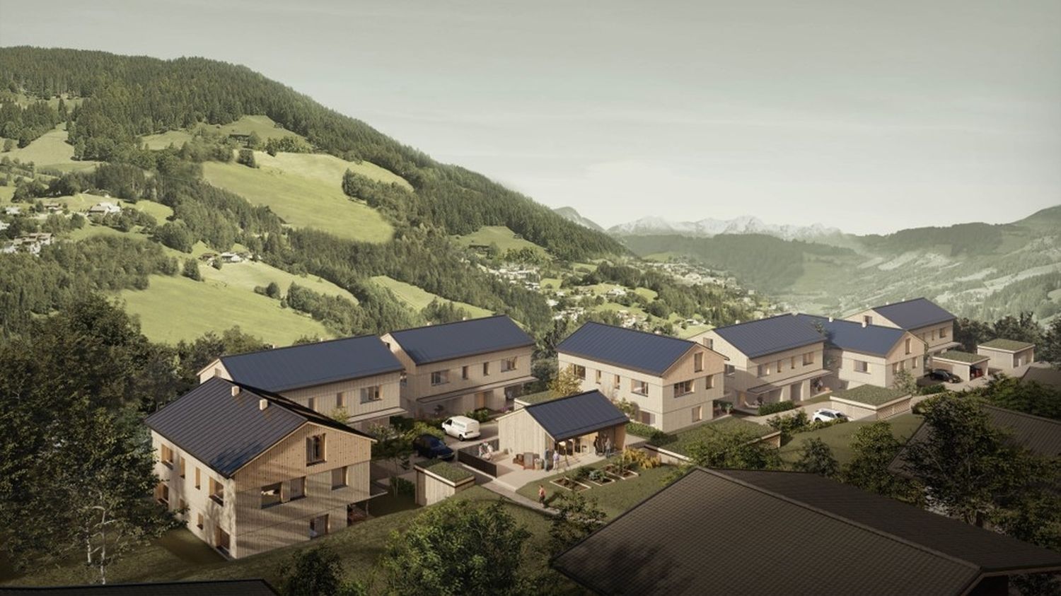 In der Gemeinde Wildschönau entstehen auf einem Grundstück des Tiroler Bodenfonds 14 wohnbaugeförderte Doppelhaushälften.
