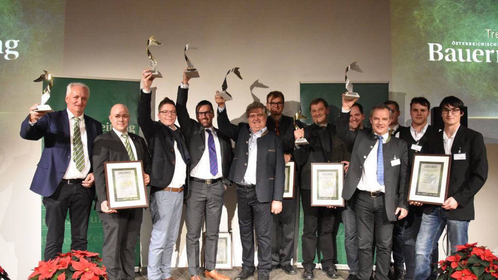 Der Agrarfuchs wurde zuletzt 2016 auf der Agraria Wels vergeben. Den Preisträgern stand die Freude ins Gesicht geschrieben.