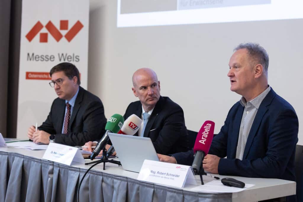 Rabl, Messepräsident Peter Franzmayr, Schneider (v.l.)