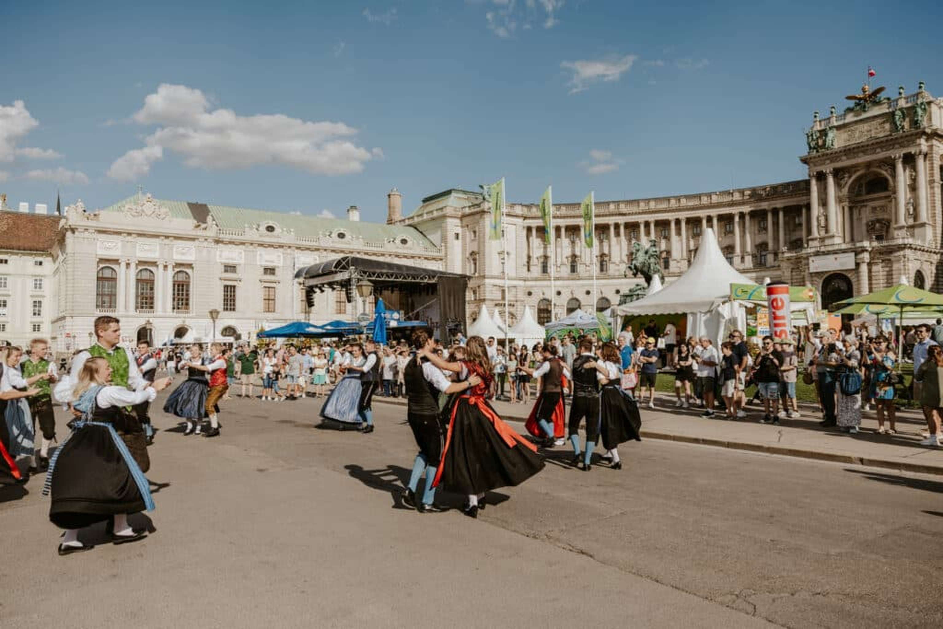 Die Jungen vom Land tanzten vor der Hofburg.