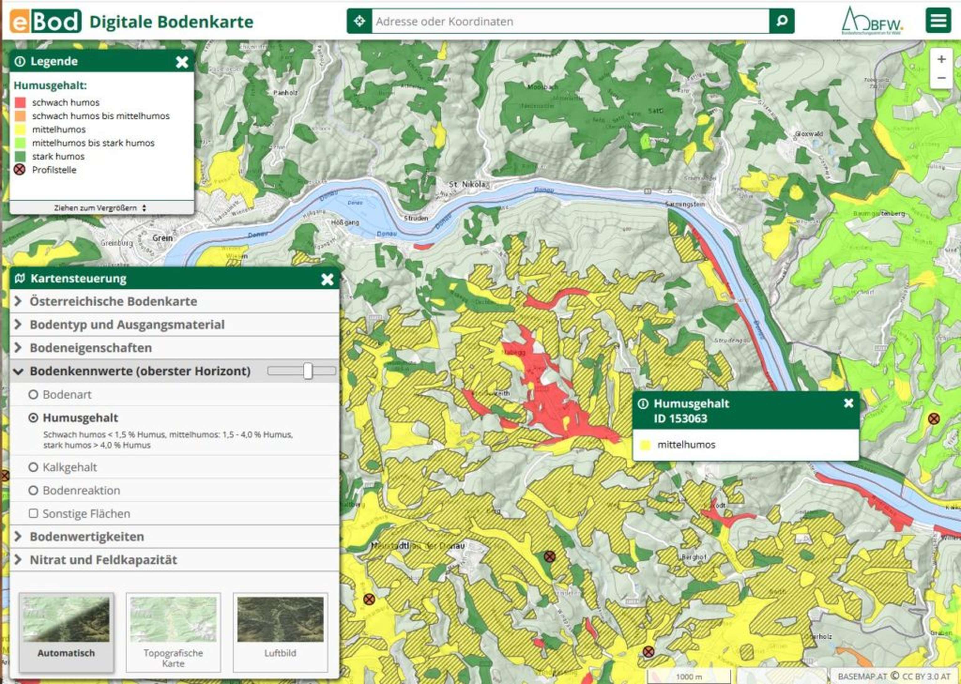 Die digitale Bodenkarte wurde in den letzten Jahren völlig überarbeitet. Quell: dBOD