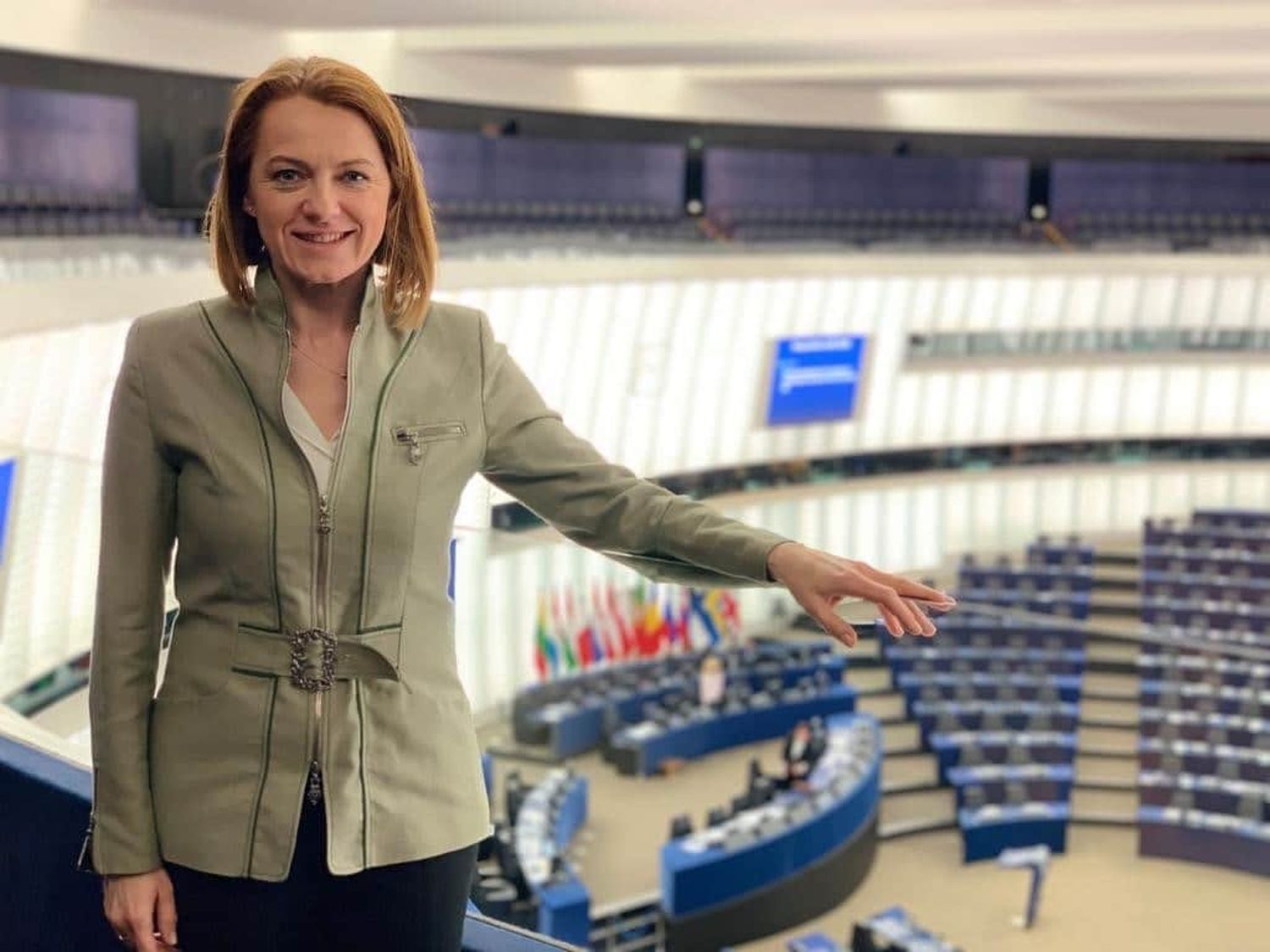 ÖVP-Agrarspecherin im EU-Parlament Simone Schmiedtbauer beim Abstimmungsmarathon zur GAP