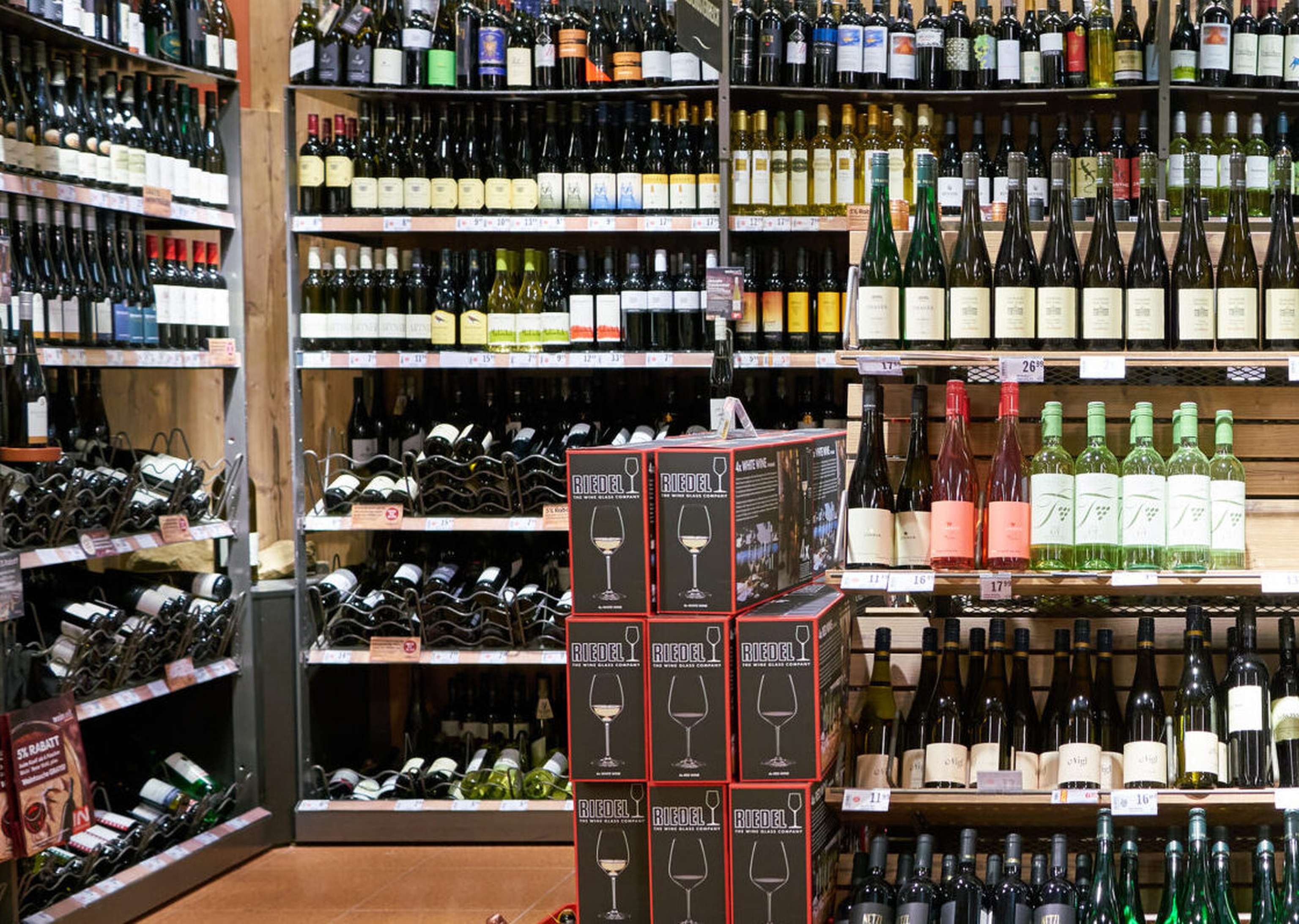 Weinregal, Supermarkt